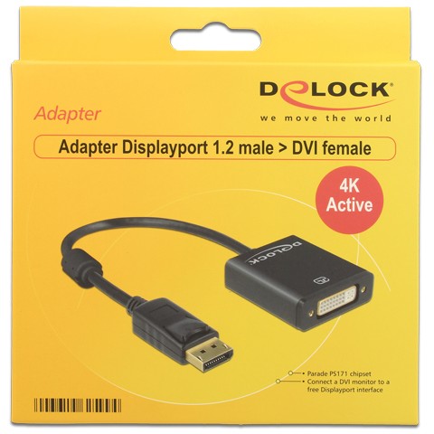 Adapter Displayport > DVI 24+5 (ST-BU) DeLOCK Black