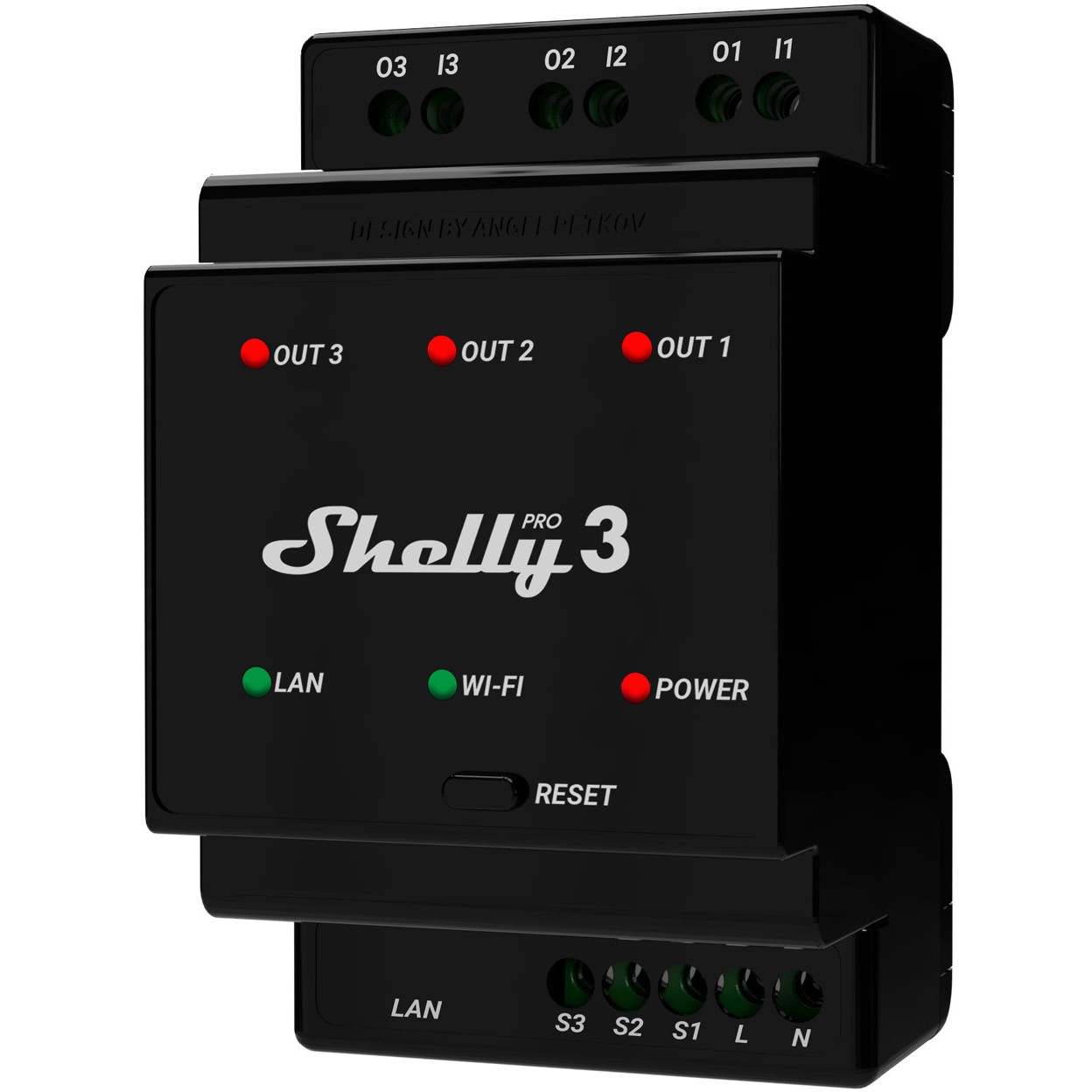 Home Shelly Relais "Pro 3" WLAN & LAN Schaltaktor 3x 16A Max. 48A BT