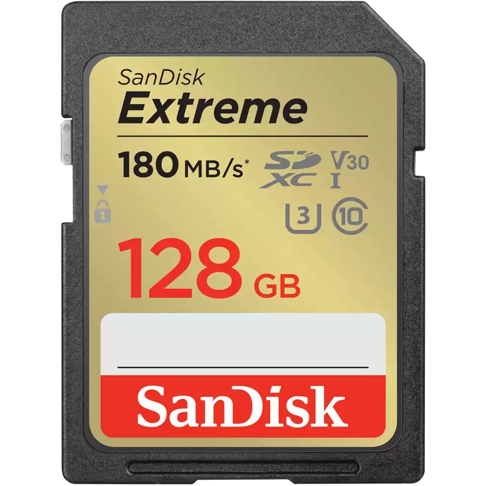 128GB SanDisk Extreme SDHC 180MB/s
