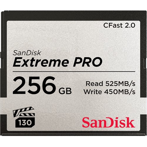 256GB SanDisk Extreme Pro 525MB/s CFast 2.0