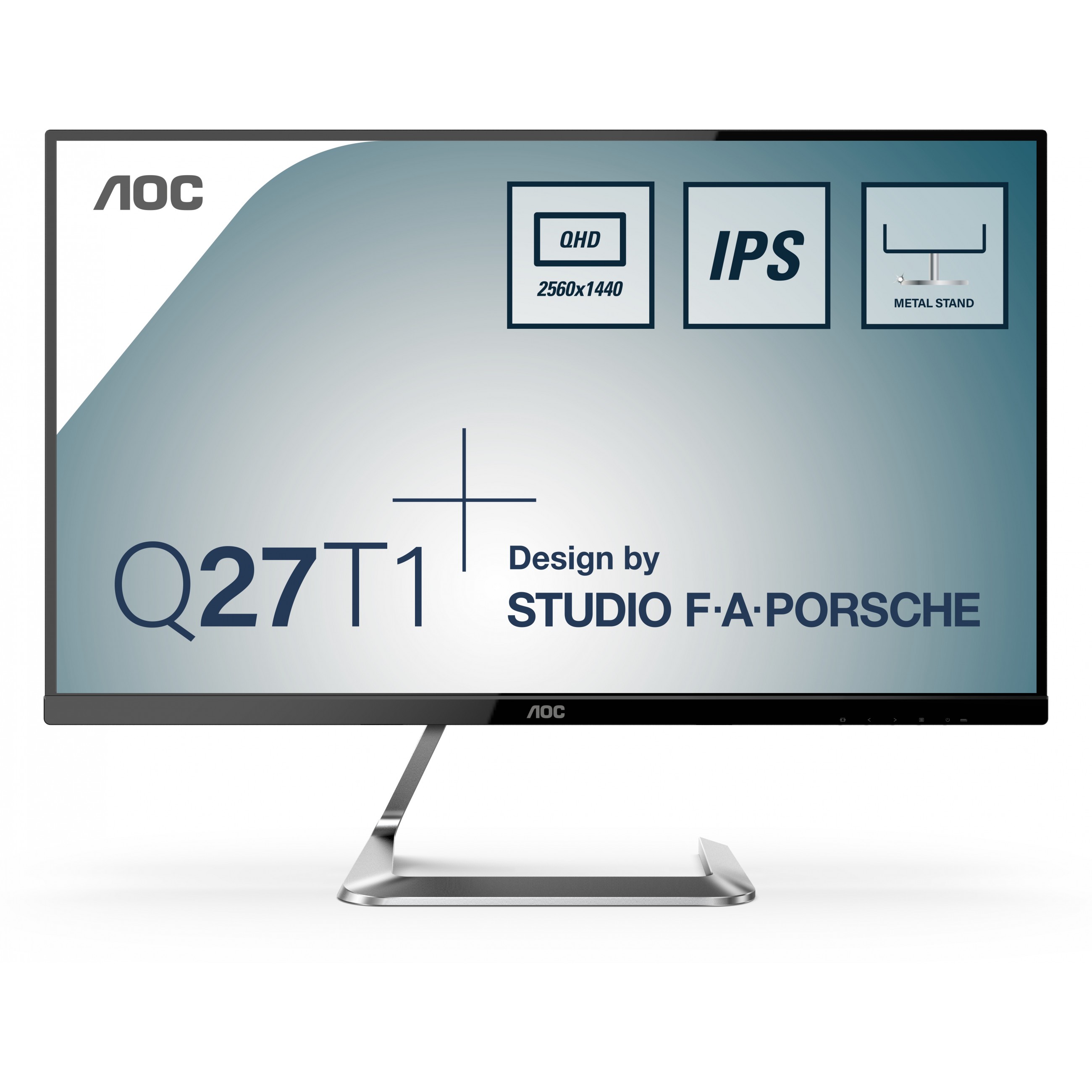 68,6cm/27" (2560x1440) AOC Style-line Q27T1 Quad HD 2xHDMI DP IPS 5 ms Silver