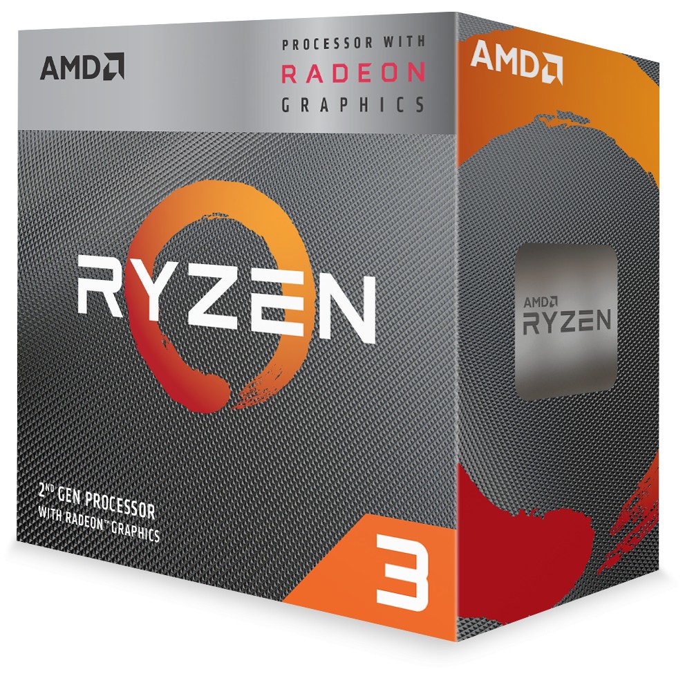 AMD AM4 Ryzen 3 Box 4 Core 3200G 3,6 GHz MAX Boost 4,0GHz 4MB Cache 65W Radeon Vega 8 Graphic with Wraith Stealth Cooler 12nm