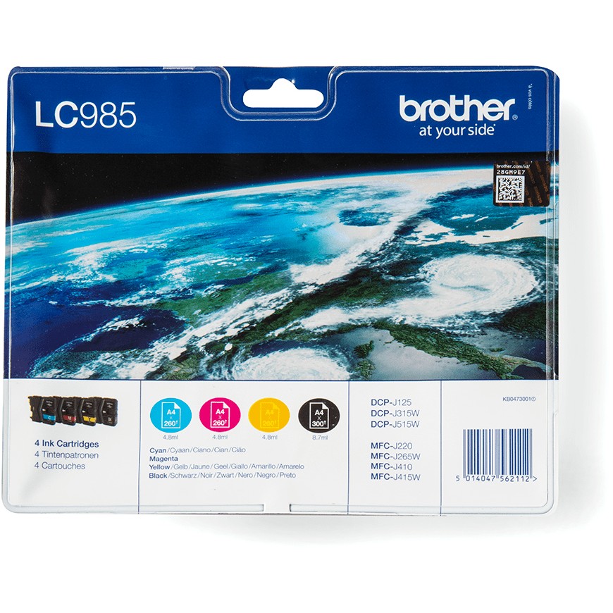 TIN Brother Tinte LC-985 Value Pack (BK/C/M/Y)