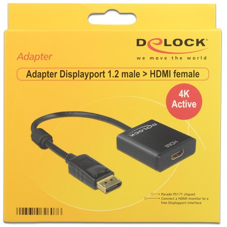 Adapter DisplayPort > HDMI (ST-BU) aktiv DeLOCK Black