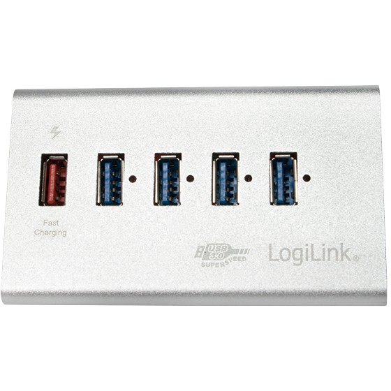 HUB 5Port LogiLink SuperSpeed 1x USB Power passiv Silver